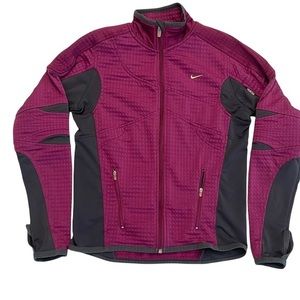 NIKE Women’s Pink and Gray Sphere Thermal Full Zip Quilted Jacket Size S